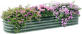 Outsunny 6.5' x 2' x 1' Galvanized Raised Garden Bed Kit, Outdoor Metal Elevated Planter Box with Safety Edging, Easy DIY Stock Tank for Growing Flowers, Herbs & Vegetables, Green