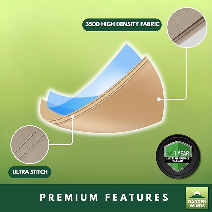 Garden Winds Durable 350 Replacement Canopy Top Compatible with Aldi Pergola Models 23700-23, 822993, 49964 - Beige