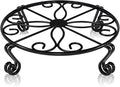 Black Plant Stand for Flower Pot Heavy Duty Potted Holder Indoor Outdoor Metal Rustproof Iron Garden Container Round Supports Rack for Planter Bronze, Pumpkin Stand Outdoor