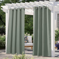 NICETOWN Sage Green Blackout Outdoor Curtains for Patio Waterproof, Thermal Insulated Rustproof Grommet Durable Indoor Outdoor Blinds Light Blocking for Yard Party/Porch, W52 x L95, 1 Panel