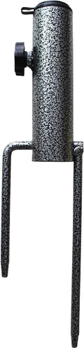 AMMSUN Patio Umbrella Steel Anchor Beach Umbrella Heavy Duty Metal Ground Grass Auger Holder Stands Base with Two Forks Ideal for Use in Soil For Flag, Fishing Rod, Outdoor, Park, Lawn