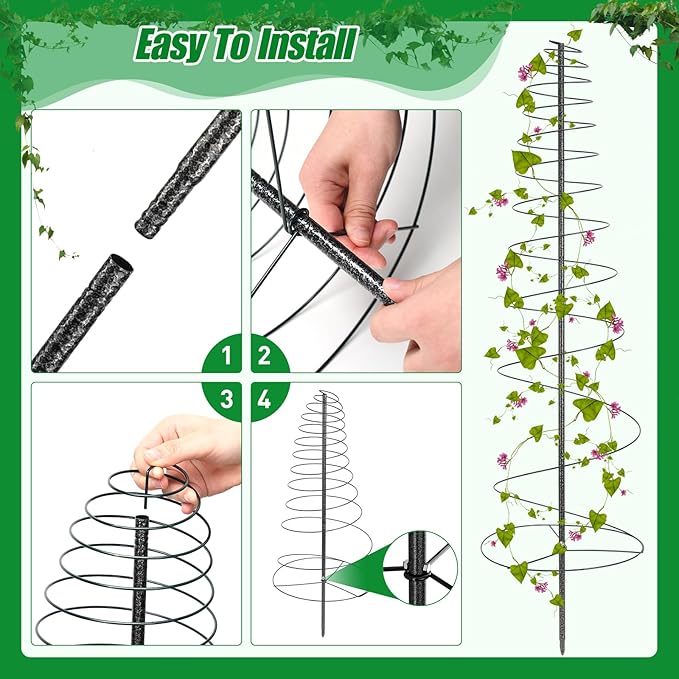Trellis for Climbing Plants Outdoor, 2 Pack 73inch Tall Plants Trellis Support Metal Garden Trellis for Vegetables Flowers Plants Vine Support