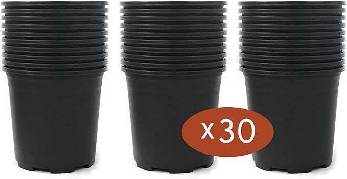Wholesale Nursery Pot in Bulk 30-Pack 2 Gallon 9 Inch Plastic Planters for Outdoor Indoor Plants Gardening Flower Pots with Drainage Holes Color Black