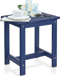 Y&M Outdoor Side Table, HIPS Adirondack Small Single Table, Waterproof Square Outside Table, Balcony Modern End Tables for Patio, Pool, Beach, Porch, Deck, Indoor or Outdoor Use, Navy Blue
