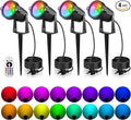OurLeeme Lawn Flood Light Stake, 2-in-1 Waterproof Outdoor Remote controlle Landscape Lighting Spotlight Wall Light for Yard Garden Driveway Pathway Pool (4 Pack)