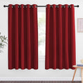 NICETOWN 66 Inch Long Blackout Curtains for Bedroom Living Room, Thermal Insulated Room Darkening Curtains, Light Blocking Blackout Drapes for Bedroom, 66" W x 66" L, 1 Panel, Burgundy Red