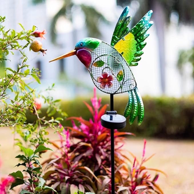 DREAMYSOUL Outdoor Solar Garden Lights, Hummingbird Solar Lights for Outdoor Patio Yard Pathway, Hummingbird Gifts for Women Mom Grandma