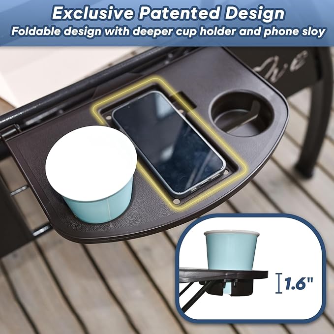 3 Seat Outdoor Porch Patio Swing with Stand 800lbs 2-in-1 Convertible Swing Bed with Adjustable Canopy & Removable Cushion for Yard Garden Deck (Blue, Square Tube)
