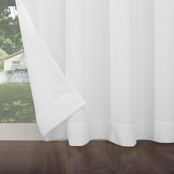 Sun Zero Marina Indoor/Outdoor UV Protectant Energy Efficient Grommet Curtain Panel, 54" x 84", White
