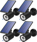 Solar Lights Outdoor Motion Sensor Flood Lights 2000LM IP67 Waterproof Security Spot Lights for Yard Garden Patio 4 Pack