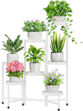 iDavosic.ly Plant Stand Indoor Outdoor, 7 Tier Corner Metal Flower Display Holder Shelf, Easy Assembly Folding Tall Orchid Rack for Patio Balcony Porch Garden Living Room House, White
