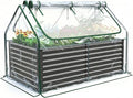 Quictent Raised Garden Bed Galvanized Raised Beds for Gardening Vegetables with Cover 6x3x2 ft Tall Metal Planter Box Outdoor Use (Clear)
