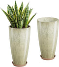 QCQHDU 21 inch Tall Planters for Outdoor & Indoor Plants, 2 Pack Sturdy Plant-Flower-Tree Pots for Front Porch Patio Deck Living Room Decor