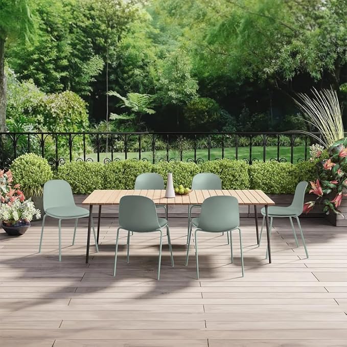 2xhome Modern Stackable Armless Dining Chair | Plastic Shell Seat with Metal Legs | Indoor or Outdoor Use | Home Kitchen Patio (4, Green, Padded Seat)
