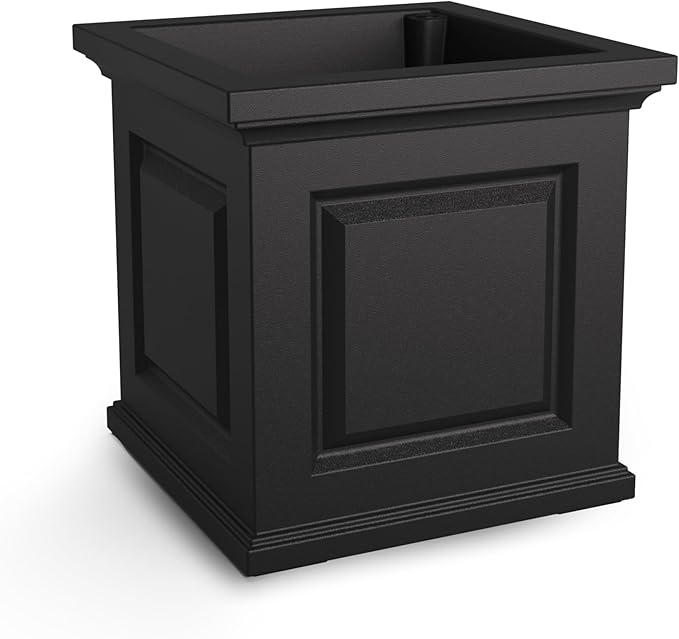 Mayne Nantucket 20-Inch Square Planter – Self-Watering, Weather-Resistant Planter for Flowers – Durable Outdoor Design for Patio, Porch, or Entryway