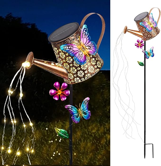 Solar Watering Can with Lights Outdoor Garden, 41" Tall Waterproof Garden Stake Lights Decoration for Yard Lawn Patio Pathway Front Porch Landscape Gardening Gifts for Mom Grandma Women Birthday Gift
