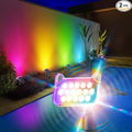 WdtPro 2 Pack Solar Color Changing Spot Lights, 10 Lighting Modes Solar Lights Outdoor Waterproof, Multicolor RGB Outdoor Lights, 9 Colors Auto Cycling Landscape Spolights for Yard Garden Decoration