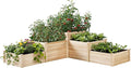 AMERLIFE 3-Tier Raised Garden Bed, 28 Inch Depth Fir Wood Planter Box for Outdoor Gardening with Dividers, Tool-Free Assembly, Garden Box, Ideal for Vegetables, Herbs, Flowers