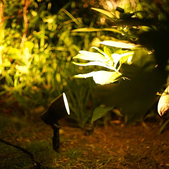 Malibu 8 Pack Low Voltage Spotlights Outdoor Landscape Lighting 20W 145 Lumens Halogen Flood Light 2800K with Plastic Spike and Connector for Garden Pathway Driveway 8301-9604-08
