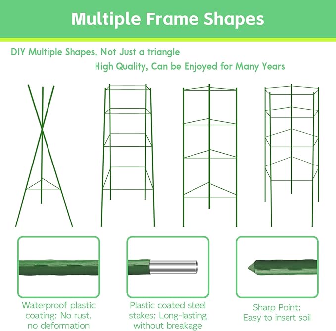 Riare 4 Pack 4 FT Tomato Cages for Garden- 48inches Heavy Duty Tomato Stakes and Supports, Adjustable Tall Tomato Plant Support Trellis for Pots, Raised Garden Bed, Climbing Vegetables Plants