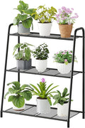 3-Tier Corner Plant Stand, Metal Black Flower Pot Rack, Indoor Outdoor Heavy Duty Shelf (Black, 3 Tier)