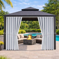 Outdoor Indoor Curtains W105 x L84 for Patio - Weather-resistant Window Panels Privacy Protect Grommet Top Thermal Insulated Home Curtain for Porch Pergola Lawn Garden Hot Tub Area (2 Panels)