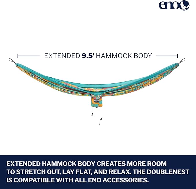 ENO, Eagles Nest Outfitters DoubleNest Lightweight Camping Hammock, 1 to 2 Person, Special Edition Colors, ATC
