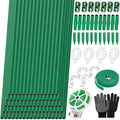 Lezmarket 80 Pack Garden Stakes(16" Each), Plant Support Stakes, DIY 4ft 5ft 6ft 7ft Sturdy Fiberglass Plant Sticks Support Garden Trellis for Growing Climbing Tomato Vegetables Flowers
