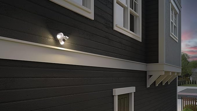 Lithonia Lighting HomeGuard 3-Light LED Outdoor Flood Lights, Outdoor LED Lights, Dusk to Dawn Sensor, Adjustable Lumens, Selectable Color, Round Heads, Dark Bronze (HGX LED 3RH ALO SWW2 120 PE DDB)