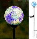 VCUTEKA Solar Lights Outdoor Decorative - Mosaic Solar Garden Stakes Light Waterproof LED Light for Landscape Lawn Patio Yard Decoration, Blue, 1 Pack