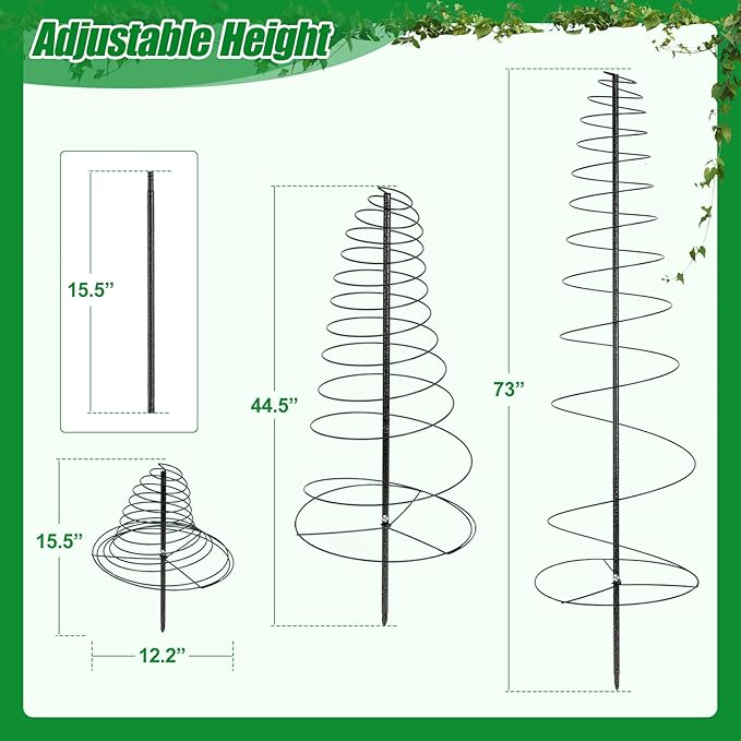 Trellis for Climbing Plants Outdoor, 2 Pack 73inch Tall Plants Trellis Support Metal Garden Trellis for Vegetables Flowers Plants Vine Support