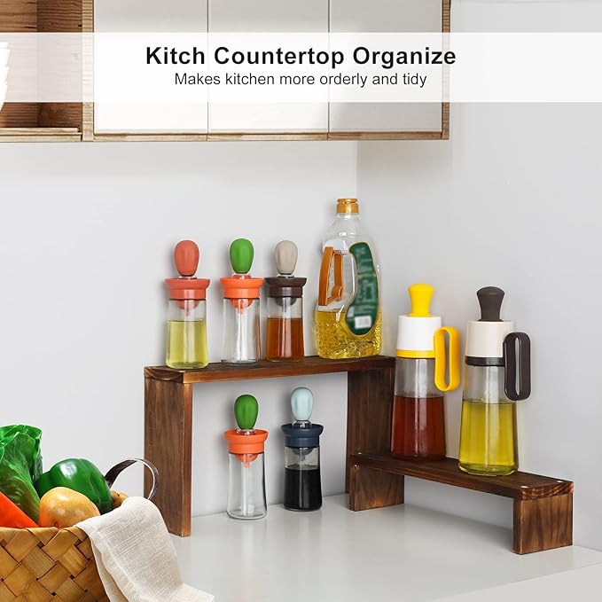 Desk Plant Stand Windowsill Plant Shelf 3 Tiers Wooden Tabletop Plant Shelves Small Countertop Desktop Shelf for Succulent Cupcake Stands Spice Rack