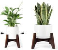 Seanmi Plant Stands for Indoor Plants, Bamboo Plant Stand, Mid Century Plant Holder, Adjustable Width, Fits 8 9 10 11 12 inches Pots - Dark Brown (Planter Stand Only)
