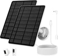 Solar Panel for Ring Camera, 2 Pack 5W Solar Charger Compatible with Spotlight Cam/Pro/Plus & Stick Up Cam Battery, Waterproof, 13ft Long Cable with USB-C to Ring Adapter