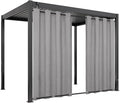 Easy-Going Linen Look Outdoor Curtains Waterproof Windproof Porch Curtains, Soft Thicken Outdoor Privacy Curtains for Patio, Gazebo, Grommet Top and Tab Bottom Drape, 1 Panel, 54x120 inch, Grey