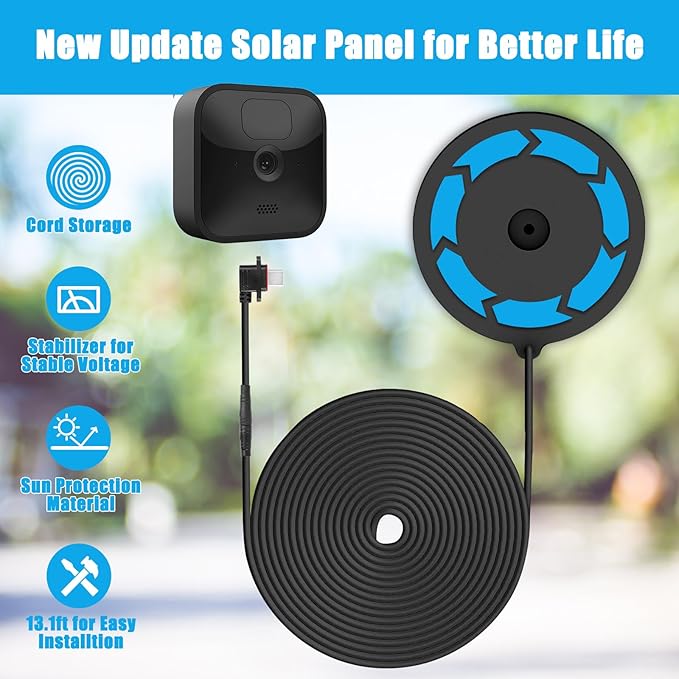 5W Solar Panel Compatible with Blink Outdoor 4(4th Gen)/Blink XT/XT2 and Blink Outdoor(3rd Gen) XT3/Blink Outdoor Camera, Blink Solar Panel with 11.8Ft Outdoor with Waterproof Plug