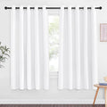 NICETOWN Room Darkening White Curtain 66 inches Long - Grommet Noise Reducing Thermal Insulated Window Treatment Privacy Drape for Kids Room/Bedroom (1 Panel, W66 x L66 Inch)