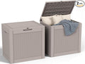 32 Gallon Outdoor Storage Box, Large Resin Deck Box for Patio Cushions, Garden Tools, Pool Accessories, Waterproof and Lockable Design, Storage Bench for Backyard & Deck(Gray)