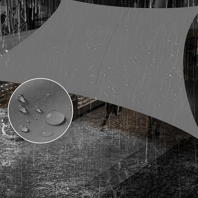 SUNNY GUARD Waterproof Sun Shade Sail 5' x 9' Charcoal Rectangle UV Block Sunshade for Backyard Yard Deck Patio Garden Outdoor Activities and Facility(Customized)