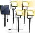 Solar Spot Lights Outdoor, 20 LED IP65 Waterproof Solar Landscape Spotlights, Dusk-to-Dawn 3000K Warm White Outdoor Spot Light Lighting for Yard Garden Driveway Porch Walkway, 4-in-1