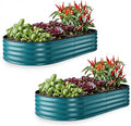Plant & Plot Galvanized Raised Garden Beds Outdoor // 6×3×1 ft (2-Pack) Planter Raised Beds for Gardening, Vegetables, Flowers // Large Metal Garden Box // Patented Tool-Free Design (Turquoise)