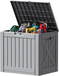 Devoko 40 Gallon Deck Box Outdoor Storage Box Waterproof for Patio, Large Outdoor Storage Bench Lockable for Outside (Gray, 40 Gallon)