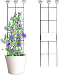 2 Pack 30'' Plant Trellis for Climbing Plants Indoors, Metal Garden Trellis for Potted Houseplant, Rustproof Plant Support for Ivy, Vines, Pothos, Hoya and Flower, Black
