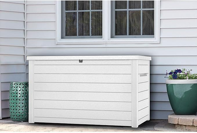 Keter XXL 230 Gallon Deck Storage Box Outdoor Patio Container ~ White