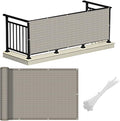 LOVE STORY Balcony Privacy Screen, 3.3'x19.7' Deck Shield Screen Fence Cover,UV Protection and Weather-Resistant,3FT Height for Deck, Patio, Backyard, Outdoor Pool, Porch, Railing, Beige-Grey
