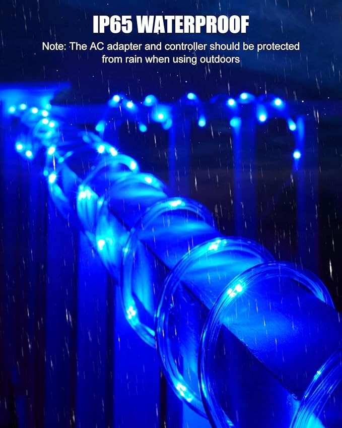 Minetom Color Changing Rope Lights Outdoor - Connectable 66ft 200 LED Outdoor String Lights with Remote, 18 Colors, Christmas Light for Bedroom Outside Patio Holiday Decoration
