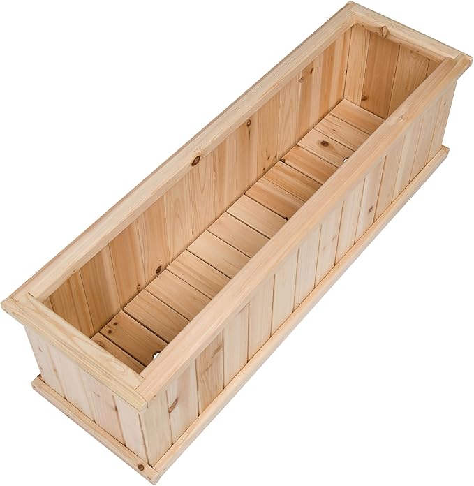 Shine Company Premium Cedar Raised Garden Bed, Planter Box for Vegetables, Flowers, or Herbs 40" L x 12" D x 12" H