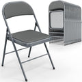 VINGLI 20 Pack Folding Chairs with Padded Seats, Metal Frame with Pu Leather Seat & Back, Capacity 350 lbs, Gray
