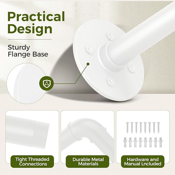 Bamworld Window Plant Hanger Indoor 63in 2PCS Hanging Planters for Indoor Plants Hanging Plants Holder Hanging Rod Window Plant Shelves Wall Planters Pot/Chain/Plant Not Included (White)