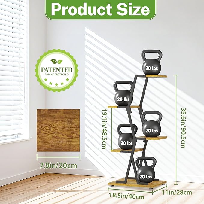 iDavosic.ly 4 Tier Indoor Plant Stand, Corner Tall Metal & Wood Flower Shelf, Orchid Display Rack for Living Room Balcony Patio Porch, Space Saving & Multifunctional Display, Black & Brown